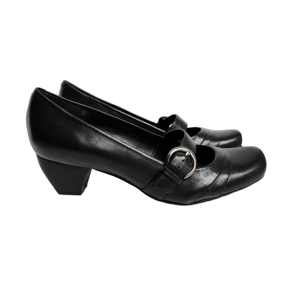 GIANNI BINI LEATHER UPPER MARY JANE SQUARE TOE SLIP ON PUMP - Picture 2 of 10